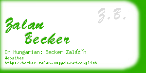 zalan becker business card